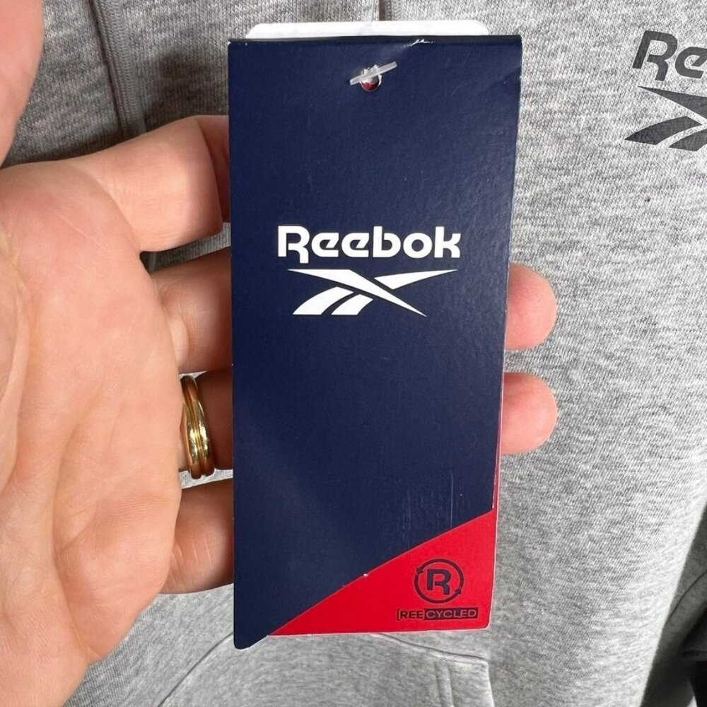 Reebok Men's Identity Fleece Pullover Hoodie - Gray Size S - Picture 5 of 7